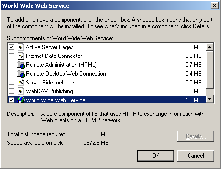 World Wide Web Service options